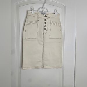 01. Böhme x Flying Monkey | Button‑Fly Skirt – Ivory/Cream – Size 24/0 – NWT